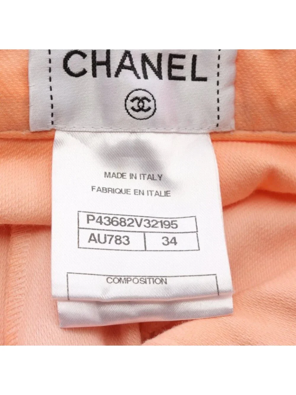 Chanel Pants CC Logo Pearl Button Skinny Cotton
